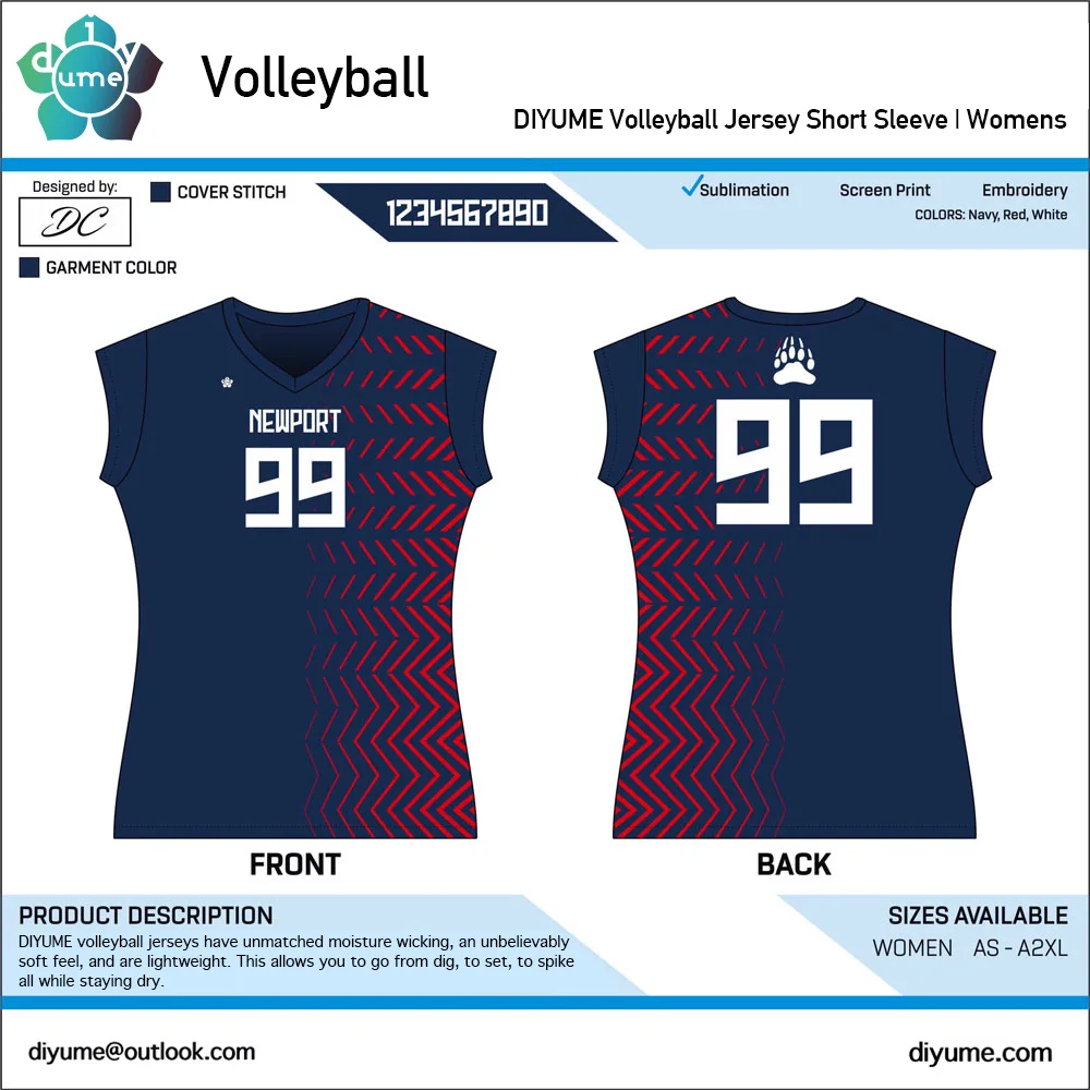 New Sublimation Men Women Kid Volleyball Short Sleeve V-neck Jerseys Speed Dry High Elasticity Sports Competition Tee