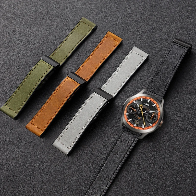 Magnetic Buckle Silicone-Leather Watch Strap, 22mm – Premium Watchband