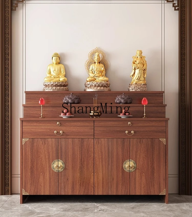 Chinese Offering Table HJ solid wood offering table shrine new Chinese offering cabinet ...