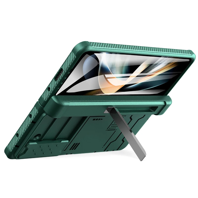 For Samsung Galaxy Z Fold 5 Case GKK Sliding Push Camera Protection Heavy Duty KickStand Cover For Galaxy Z Fold 5 With PET Film