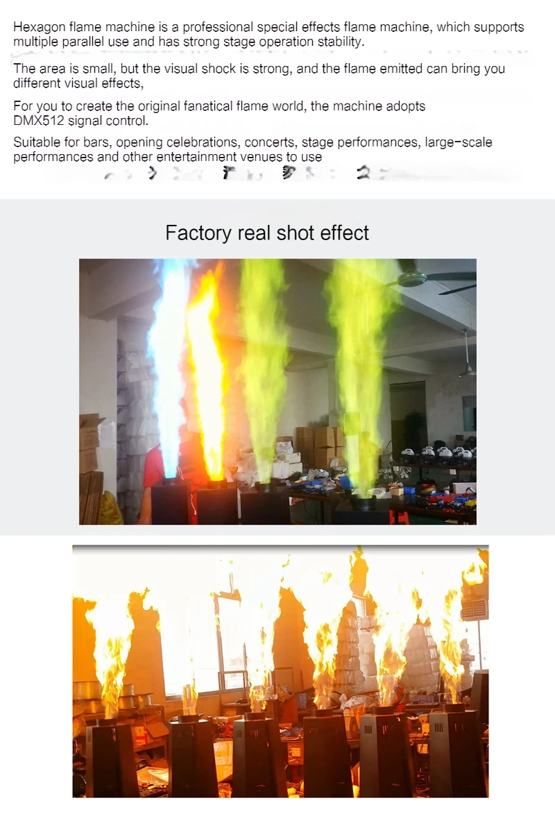 Hot Sale Stage 200W 6 Angle Flamethrower Outdoor Dmx Remote Control Real Flame M