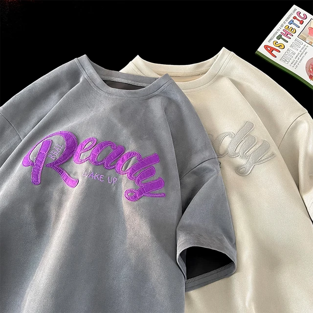 Camiseta Vintage Americana com Estampa Patchwork