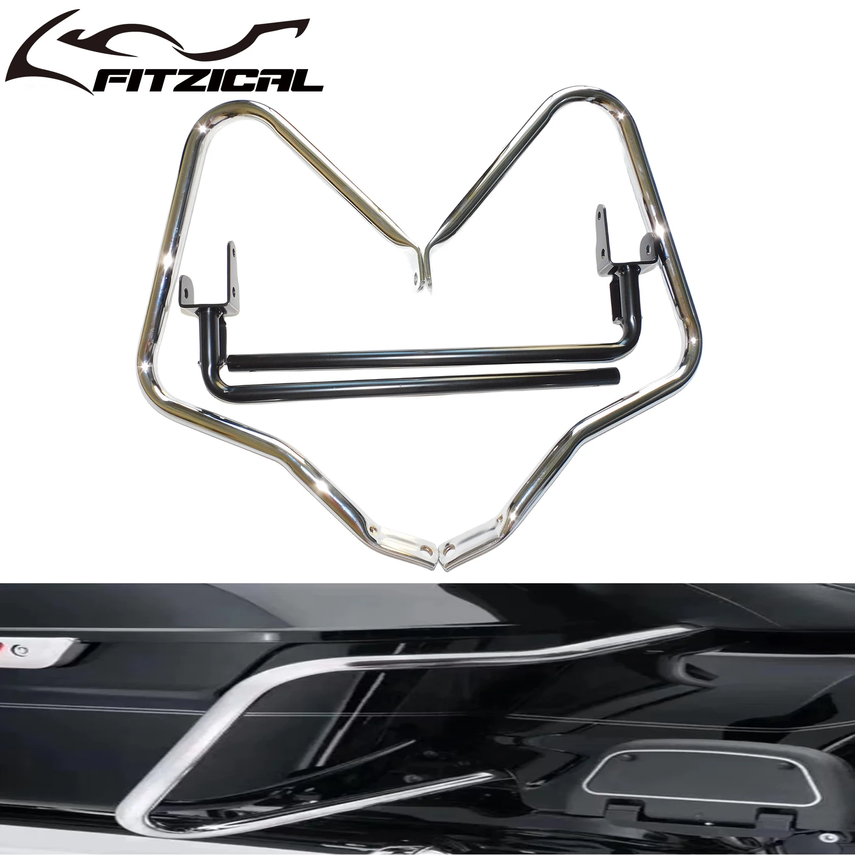 Motorcycle Rear Saddlebag Guards Support Kit For Harley Touring Road