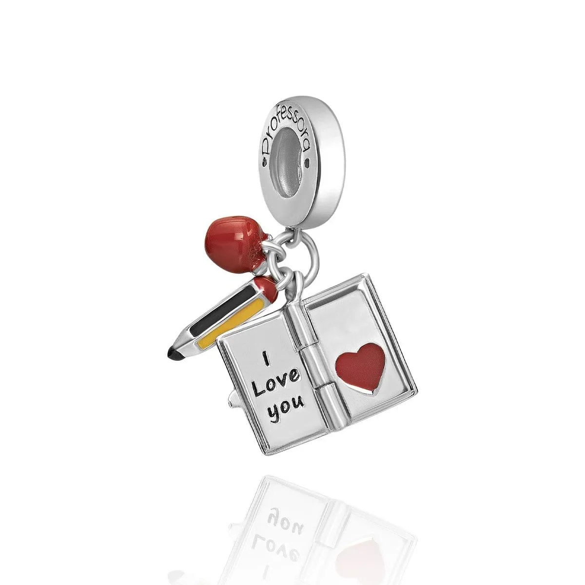 2024 New 925 Sterling Silver Reading Book Teacher Graduation Charm Beads Fit Original Pendant Bracelet DIY Fashion Woman Jewelry 3