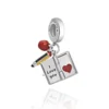 2024 New 925 Sterling Silver Reading Book Teacher Graduation Charm Beads Fit Original Pendant Bracelet DIY Fashion Woman Jewelry 3