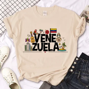 Camiseta Venezuela para mujer camiseta informal con gráfico de cómic de Anime ropa divertida japonesa con gráfico femenino 1