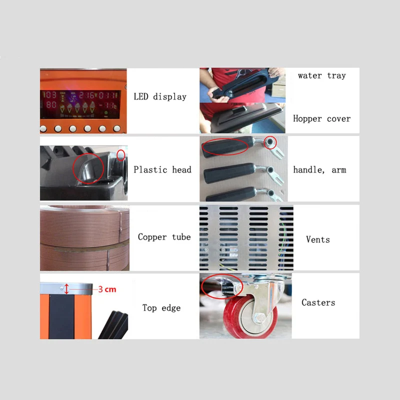 PBOBP Commercial Three Flavors Ice Cream Machine Desktop Small Three-color Soft Ice Cream Making Machine 4