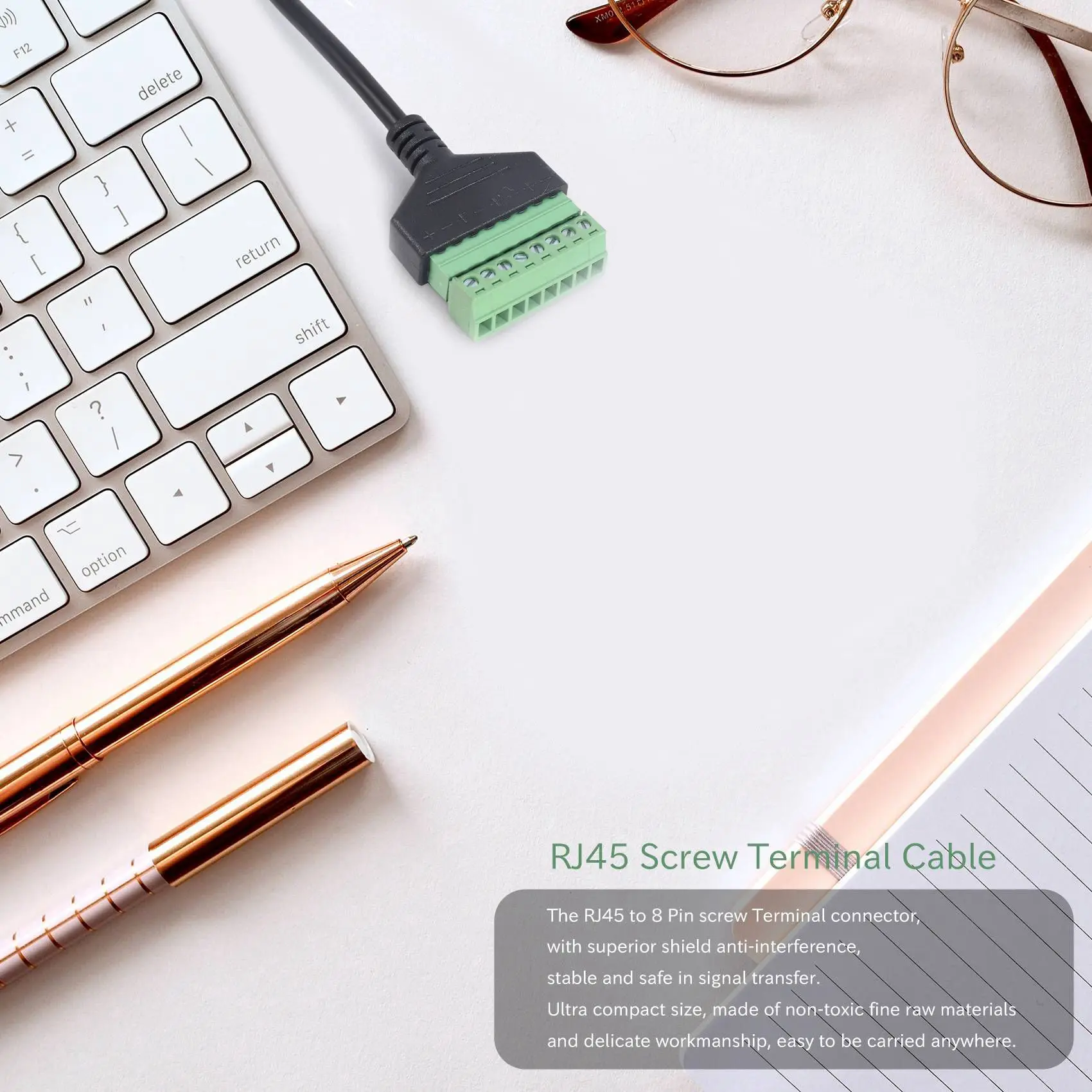 PENGLIN Lot De 2 Barrettes De Raccordement RJ45 Femelle Vers 8 Broches RJ45 8P8C Femelle Horizontale Vers Borne à Sertir 8 Broches Adaptateur Ethernet Avec Carte PCB