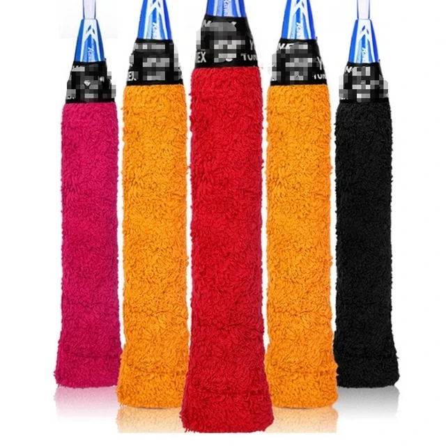 Pro Sweat-Absorbing Overgrips - Towel Grip Tape for Tennis/Badminton Rackets, Non-Slip Control Wrap w/Self-Adhesive 2