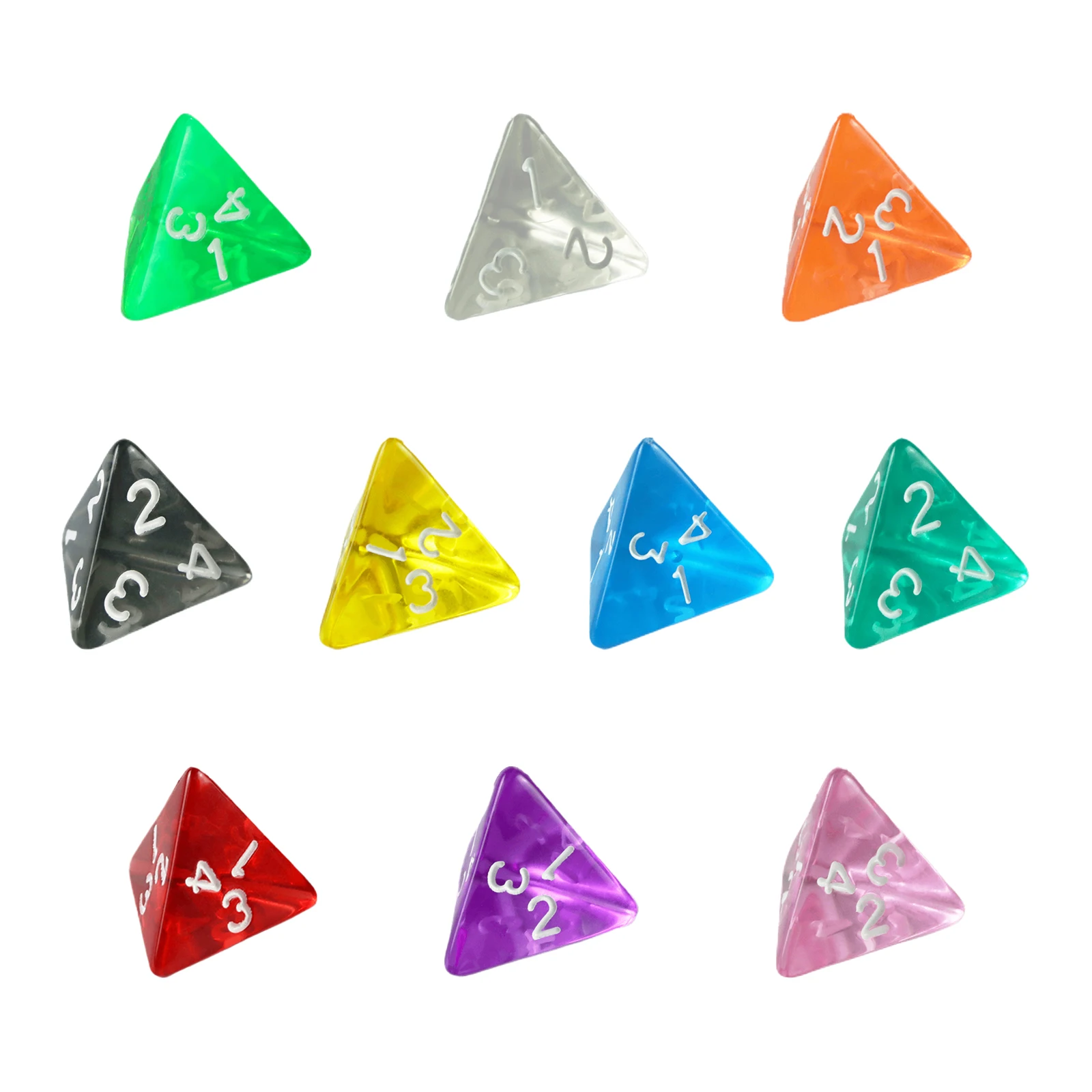 Premium 10-Piece Transparent Dice Set for Role-Playing Games - Perfect Party Gift & Board Game Accessory