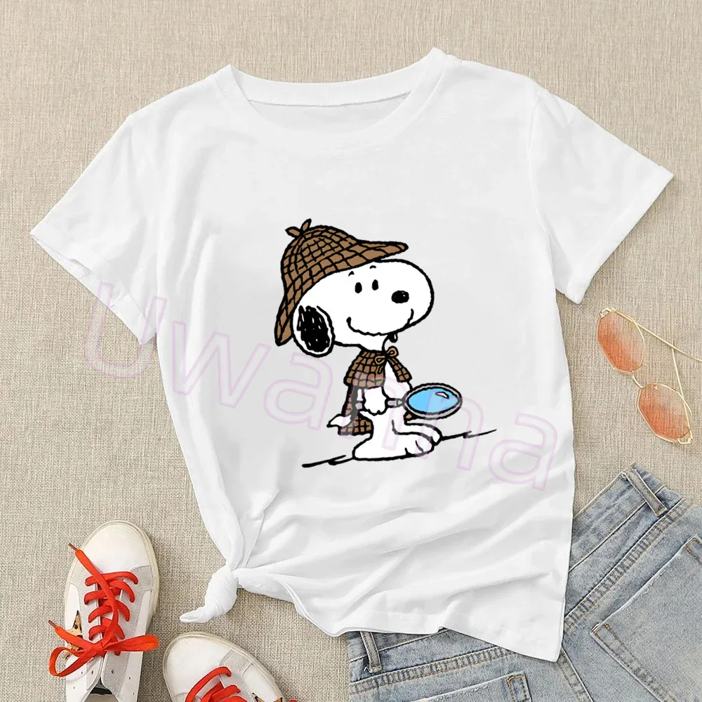 Snoopy Comic T Shirt Women The Eras Tour Printed Harajuku Summer Graphic Peanuts Tshirt Kawaii T-shirt Casual Top Tees Female 4