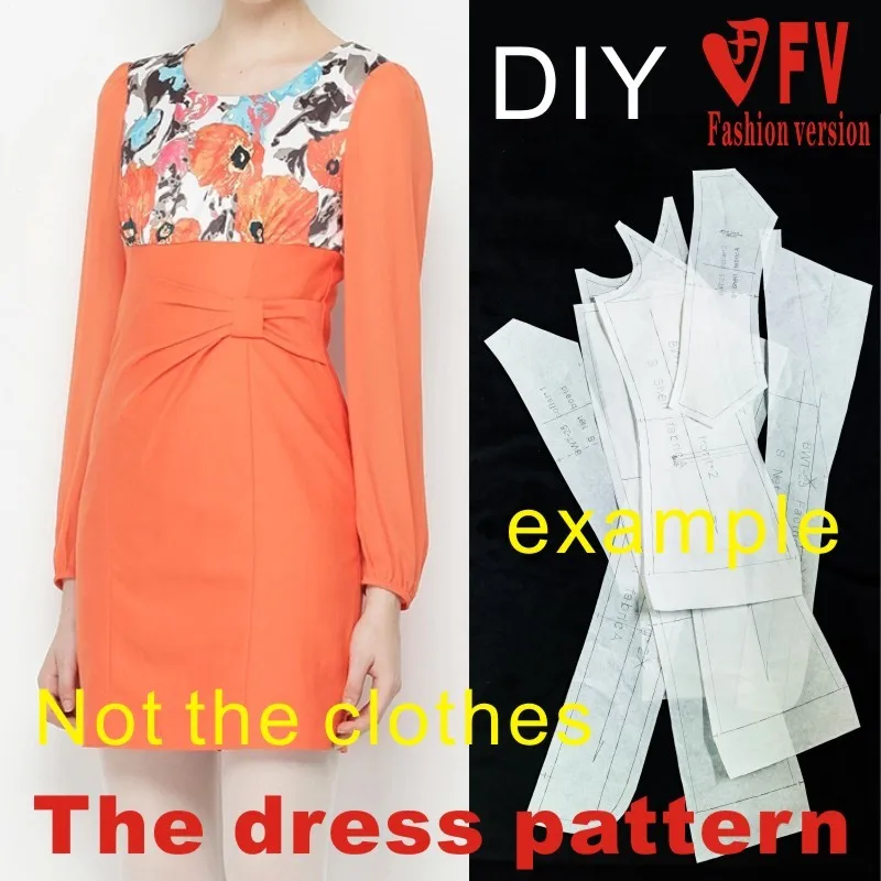 Dresses Sewing Pattern Template Cutting drawing Clothing DIY ((Not selling clothes)) BLQ-193