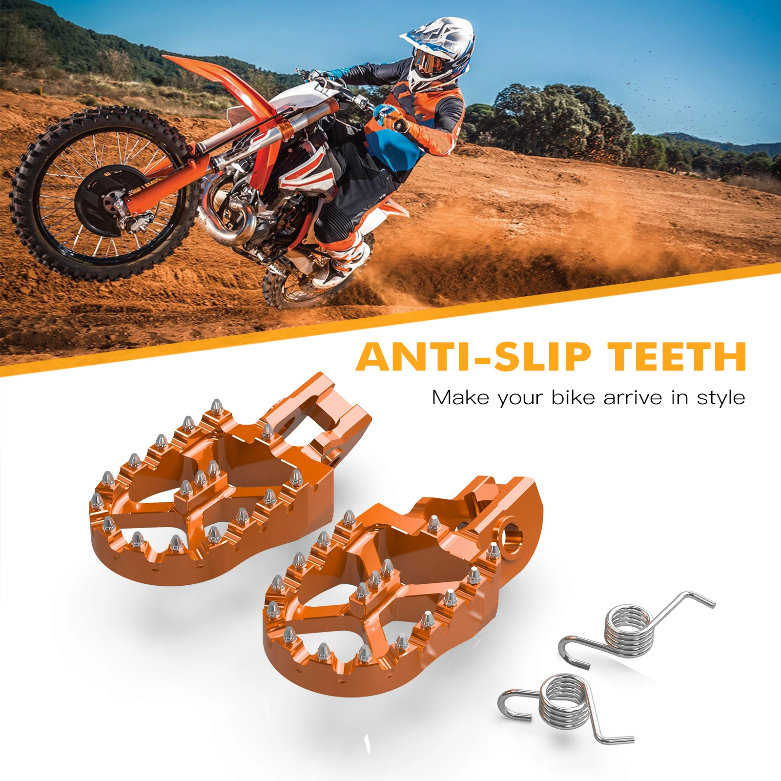 Foot Pegs Footrest Pedal 57mm For KTM-EXC300 EXC EXCF XCW 125 150 250 300 350 400 450 500 SX SXF XC XCF-SX85