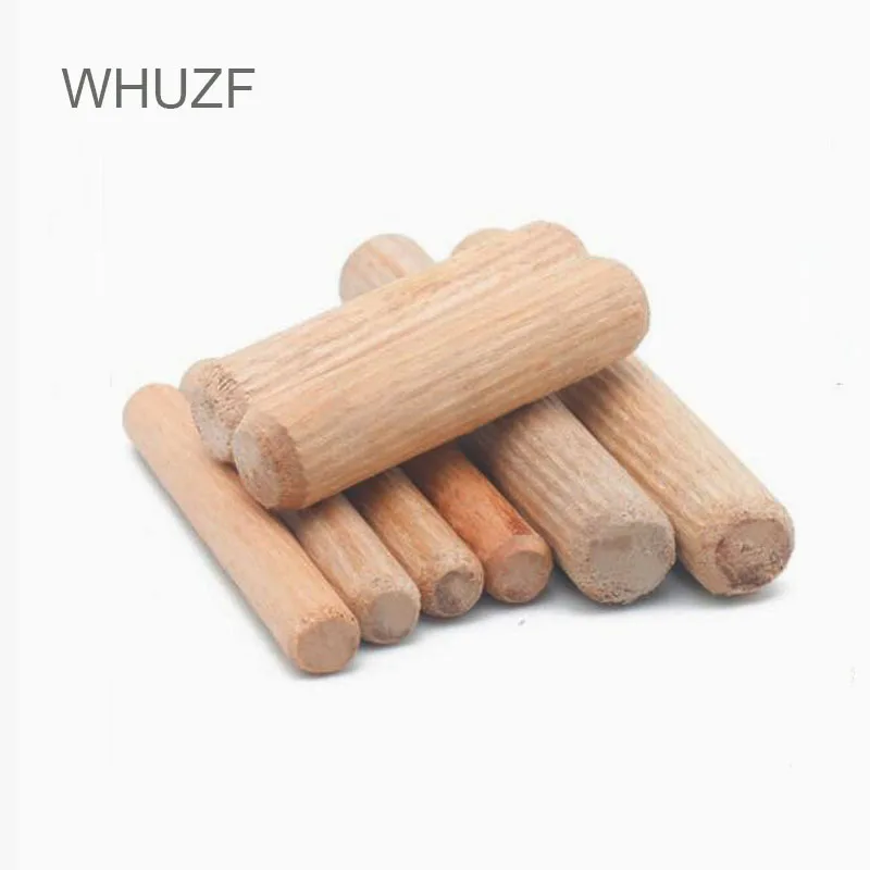 WHUZF M6/M8/M10*L mm Wooden Dowel Cabinet Drawer Round Fluted Wood Craft Dowel Pins Rods Set Furniture Fitting Wooden Dowel Pins