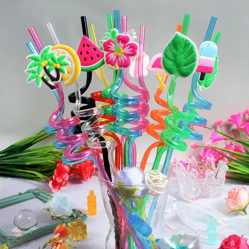Rainforest-Themed Reusable Straws - 8-Pack for Parties and Events