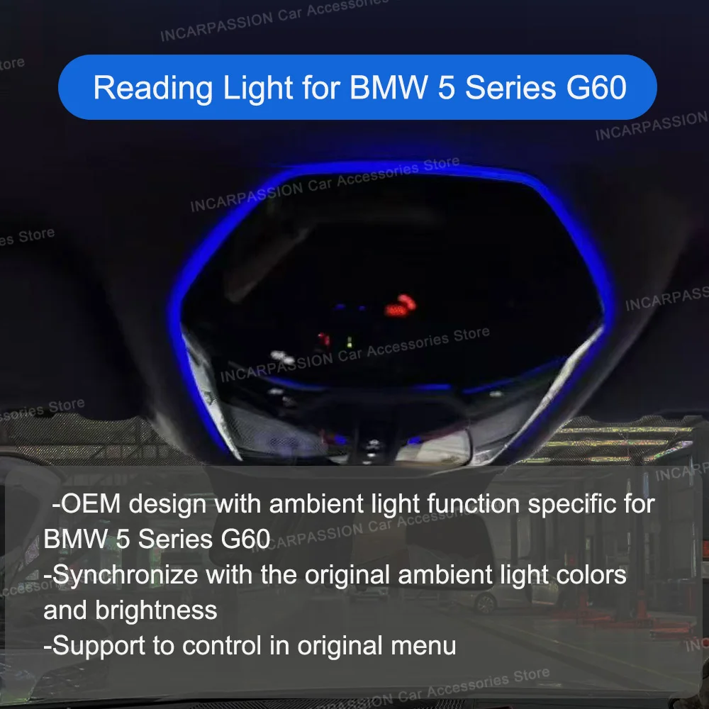 BMW 5 시리즈 G60용 실내 무드등 독서등, G60 실내 조명 업그레이드-Freehip.co.kr