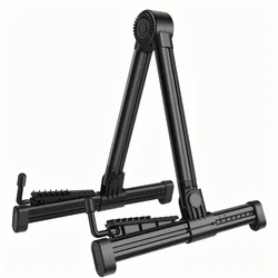 Compact and Portable Universal Guitar Stand - Enhanced Stability for Acoustic, Classical, Electric, and Bass Instruments (Balck)