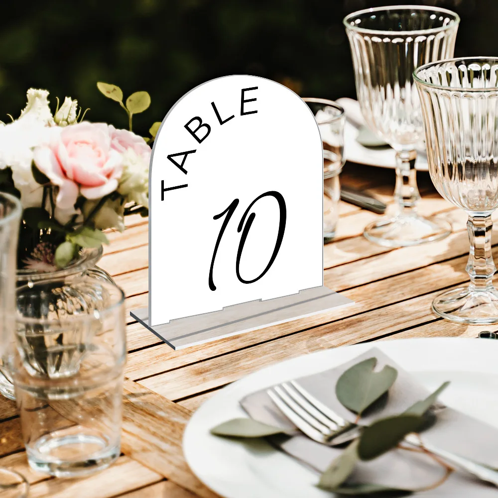 Arched Digital Label Acrylic Table Position Card, Wedding Table Number Card, Dining Diy Personalized Seat Card
