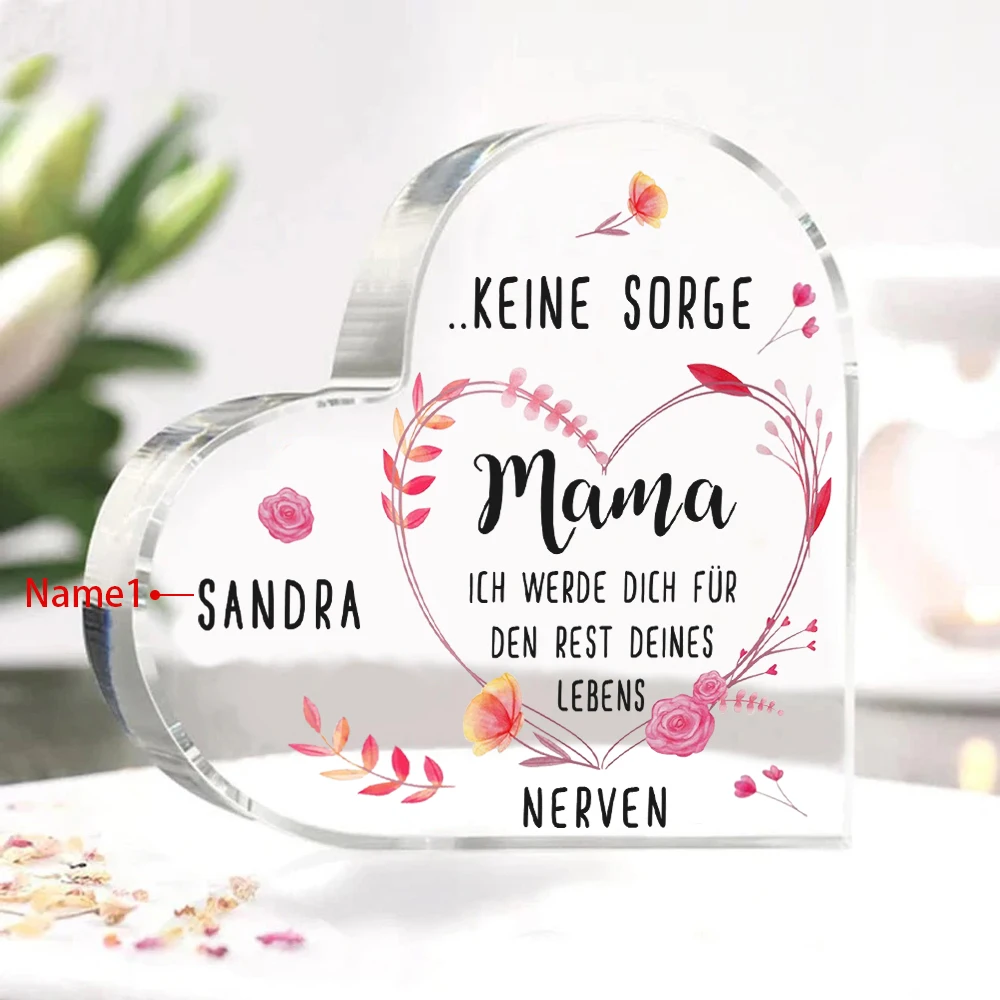 

Акриловый в форме сердца индивидуальное имя от сына отца к моему родственнику подарок на день рождения Домашний декор