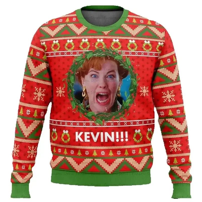 Merry Christmas alone at home Ugly Christmas sweater cartoon animation Men's pullover 2026 fashionable couple shirts Sweatshirt - Image 19