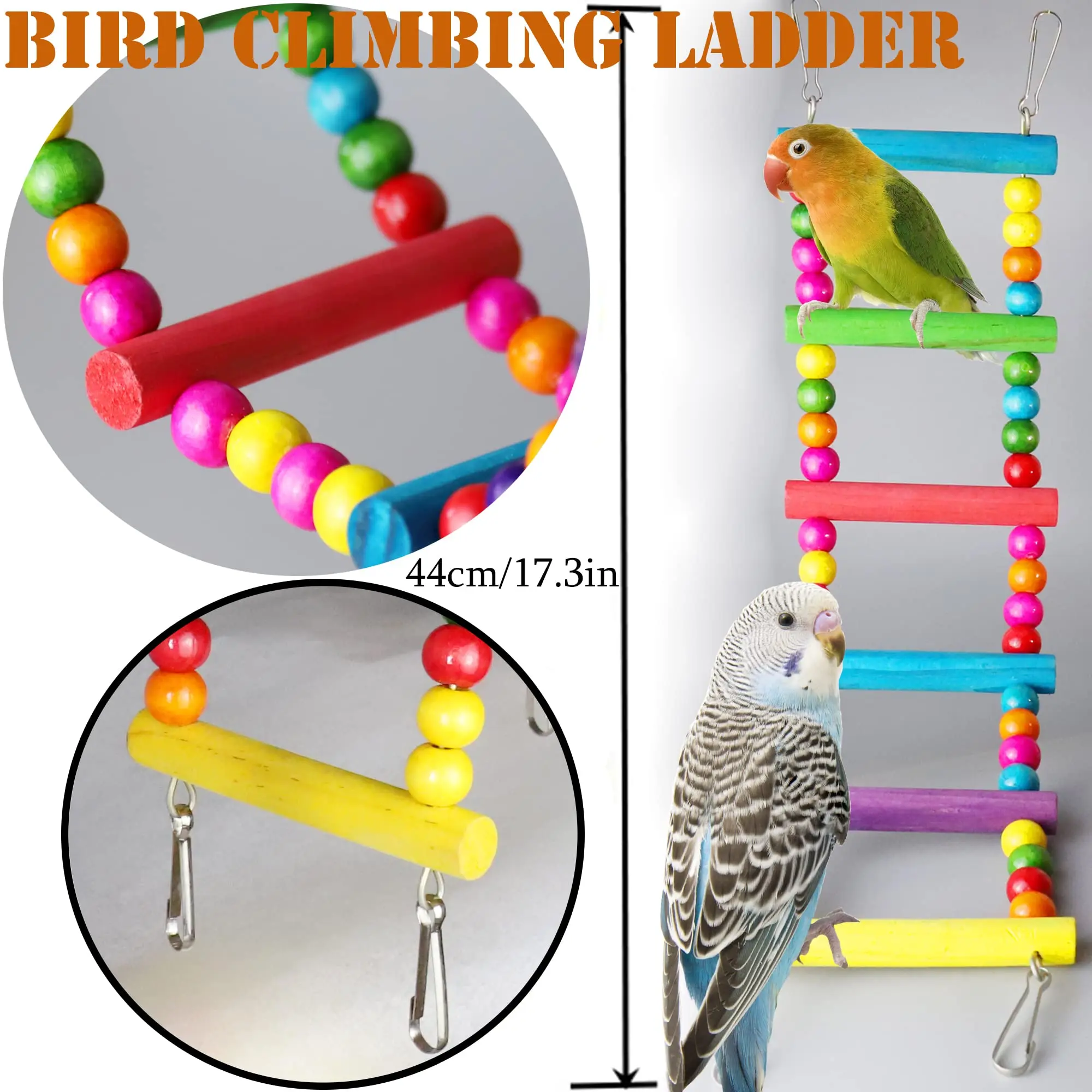10 Packs Toys for Birds Swing Chewing Training Parrot Toys Chewable Hanging Bird Accessories Pet Wooden Bell Bird