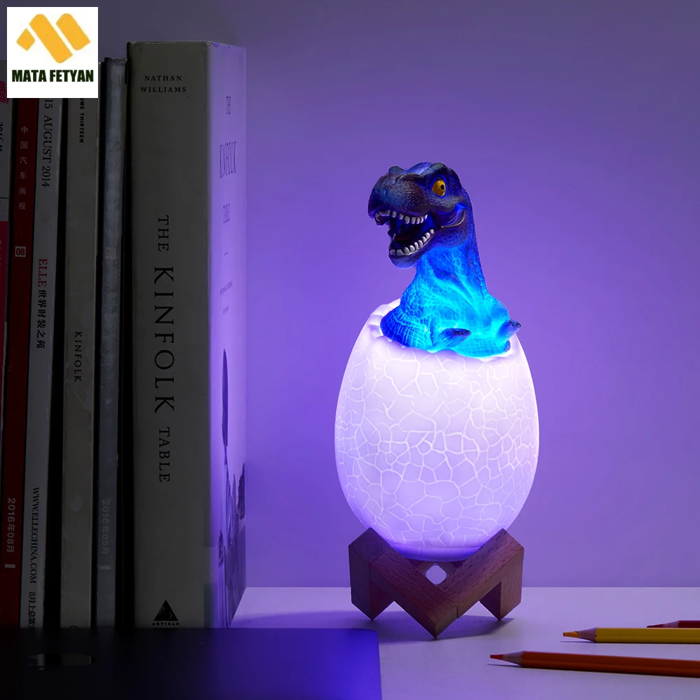 

3D Printed Dinosaur Egg LED Night Lamp Remote Control 16 Colors USB Rechargeable Dinosaur Lamp For Children's Lights Night