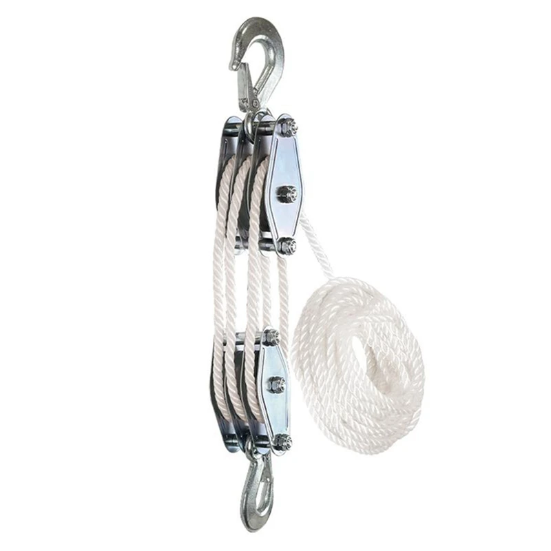 HOT SALE Block And Tackle Pulley System Rope Pulley Hoist With Lifting Power Breaking Strength Heavy Duty Pulley System 15M