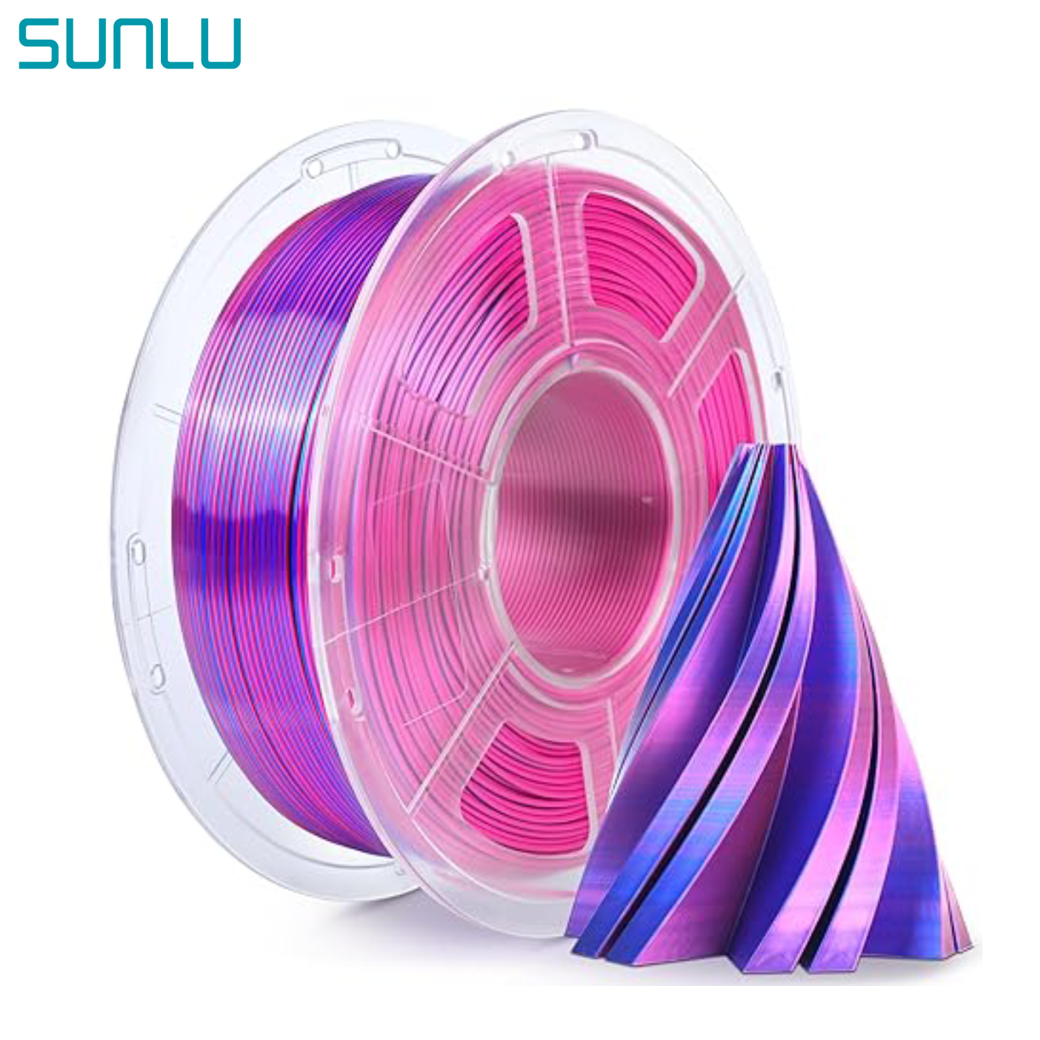 SUNLU PLA Plus Silk 3D Printer Filament 1.75mm 1KG Dual&Triple Colors Shiny Pla+ Silk Textures Neatly Wound 3D Printing Material