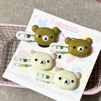 Rilakkuma pinces à cheveux pour filles Kawaii Relax ours épingle à cheveux femmes frange épingle à cheveux mode bec de canard pince enfants cheveux ornements cadeau 5