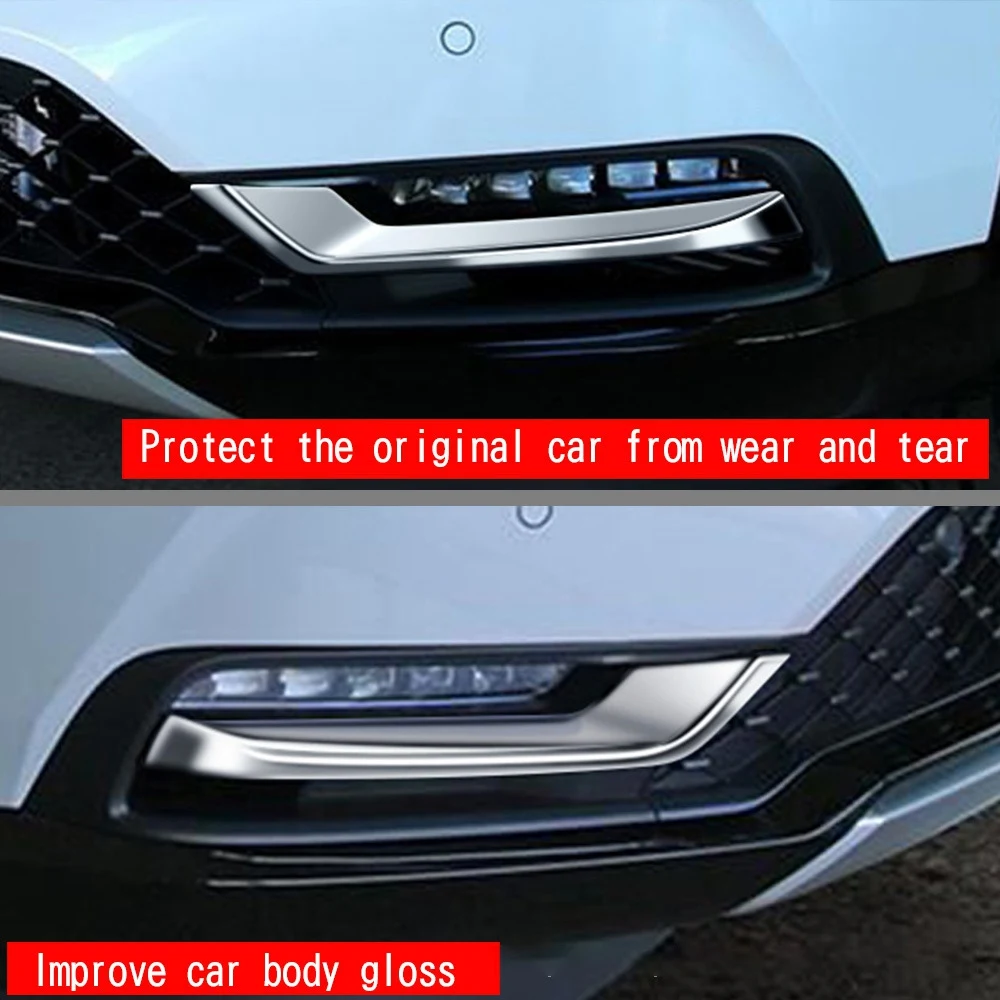Car Chrome Front Bumper Lower Grille Trim Strips Fog Light Cover Trim for Honda HRV HR-V Vezel 2021 2022 3 Car Chrome Front Bumper Lower Grille Trim Strips Fog Light Cover Trim for Honda HRV HR-V Vezel 2021 2022 3