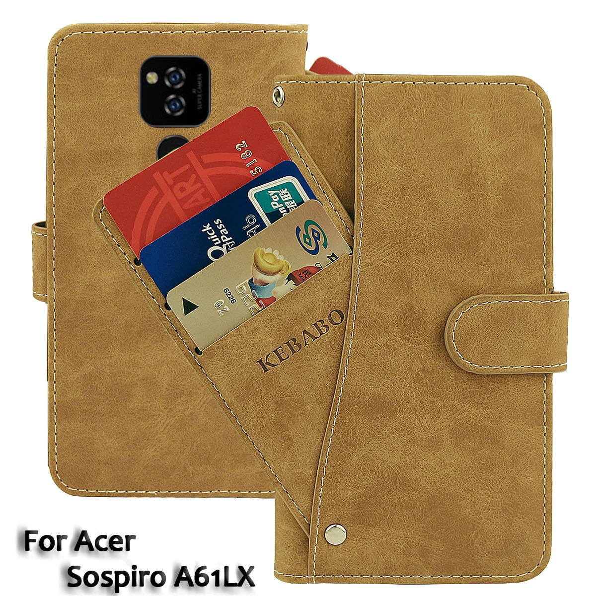 

Vintage Leather Wallet For Acer Sospiro A61LX Case 6.08" Flip Luxury Card Slots Cover Magnet Phone Protective Cases Bags