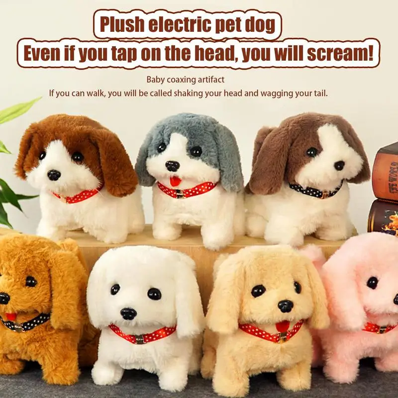 

Baby Toy Dog That Walks Barks Tail Wagging Plush Interactive Electronic Pets Puppy Montessori Toys for Girls Boys Christmas Gift