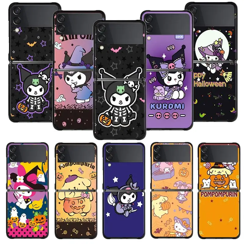 Halloween Kuromi Pom Pom Purin Custodia Per Telefono Per Samsung Galaxy Z Flip 5G Z Flip3 5G Z Flip4 Z Flip4 5G Z Flip5 5G Cover Rigida