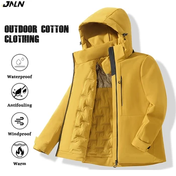 JNLN Giacche in pile impermeabili unisex Giacca invernale antivento termica Uomo Donna Escursionismo Campeggio Sci Arrampicata Impermeabile 1