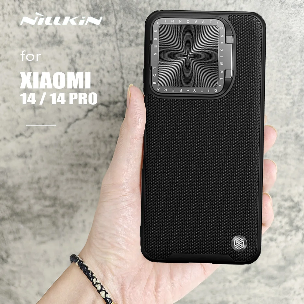 

Nillkin for Xiaomi Mi 14 / 14 Pro Case Textured Prop with Camera Stand Back Cover Case for Xiaomi Mi 14 Pro 5G Privacy Lens Case