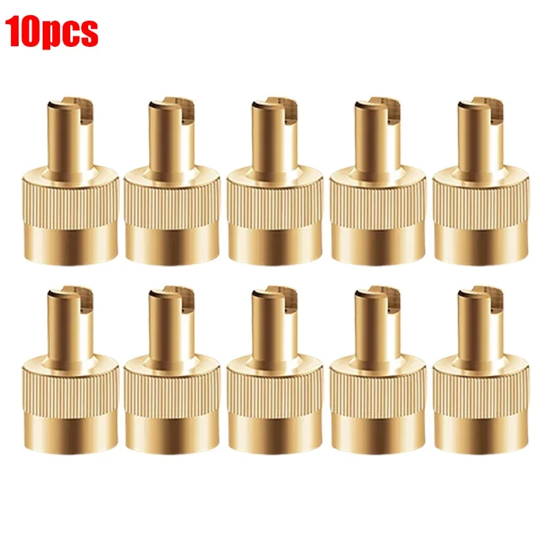 10-Pack Copper Tire Valve Stem Caps with Built-In Core Removal Tool for Vehicles and Motorcycles