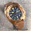 Real Bronze Turtle Dive Mechanical Watch NH35 Movement Sunburst Green Dial Waterproof Wristwatch Reloj Hombre Green Lume 3