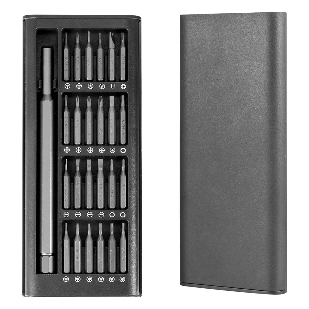 정밀 스크루 드라이버 세트, 슬롯 슬롯 Torx 마그네틱 스크루 드라이버 비트, PC 휴대폰 DIY 수리 수공구, 25 in 1