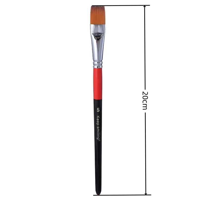 Best Seller Flat Nylon Hair Oil Acrylics Watercolor Art Painting Flat Paint Brushes Set 4
