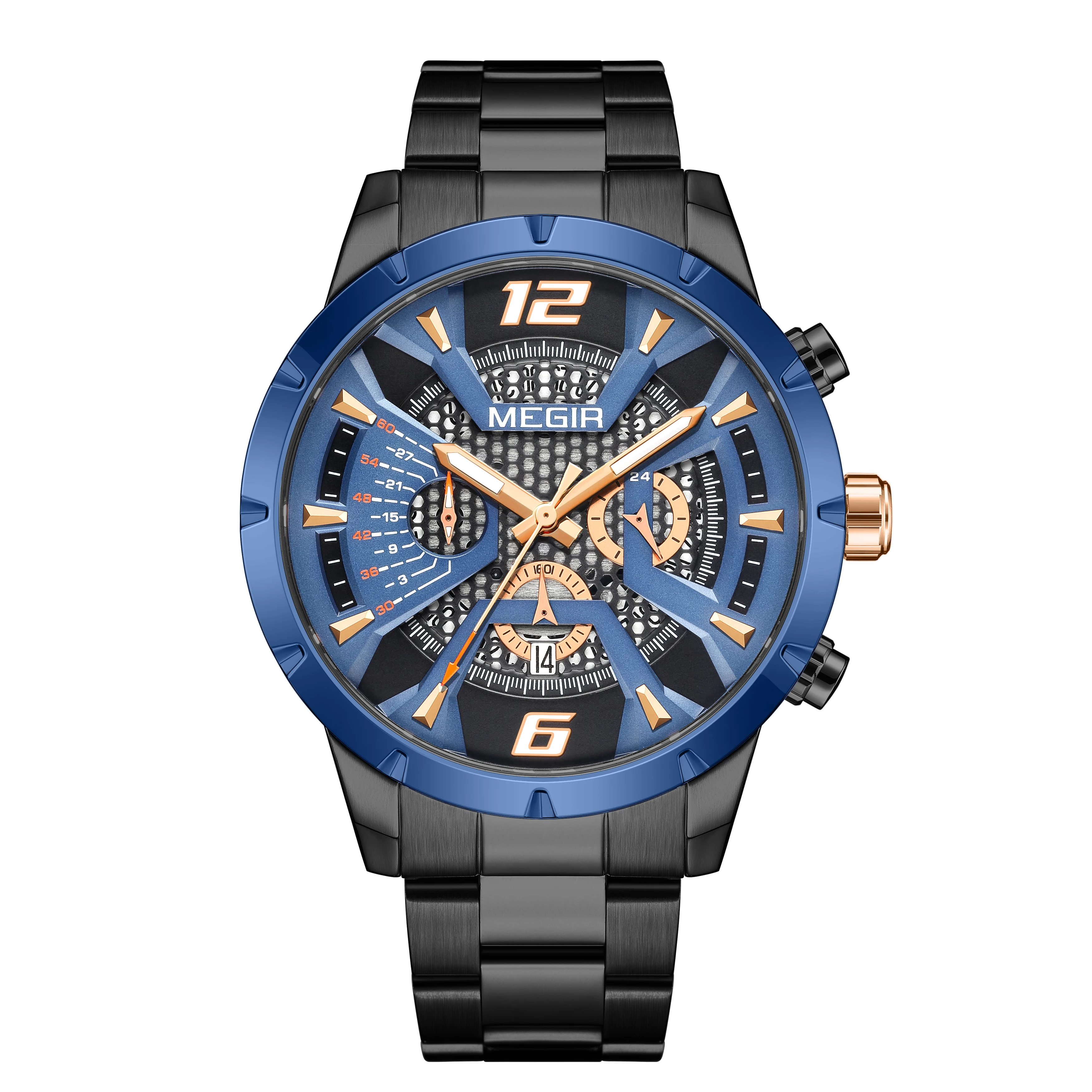 Stainless Steel for Men Luxury Business Casual Quartz Date Clock Chronograph Big Dial Wrist_voghion.com