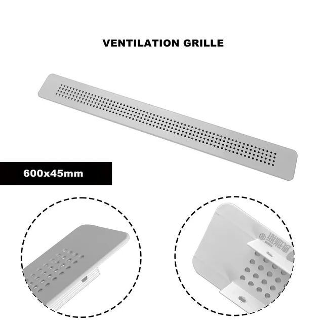ตะแกรงระบายอากาศ ตะแกรงระบายอากาศโลหะสำหรับฝาครอบช่องระบายอากาศขอบหน้าต่าง 600x45 มม 1