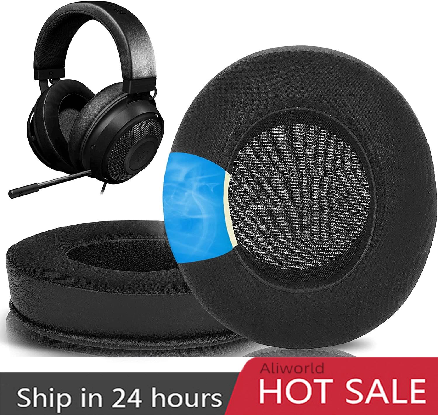 Replacement Ear pads Cooling-Gel Earpads Cushions for Razer Kraken Tournament Edition Headset Gaming Cover Cushions High Quality