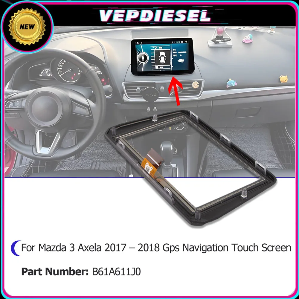 Touch Screen Display 7" Touch Screen Panel Digitizer B61A611J0 For Mazda 3 Gps Navigation Radio Display