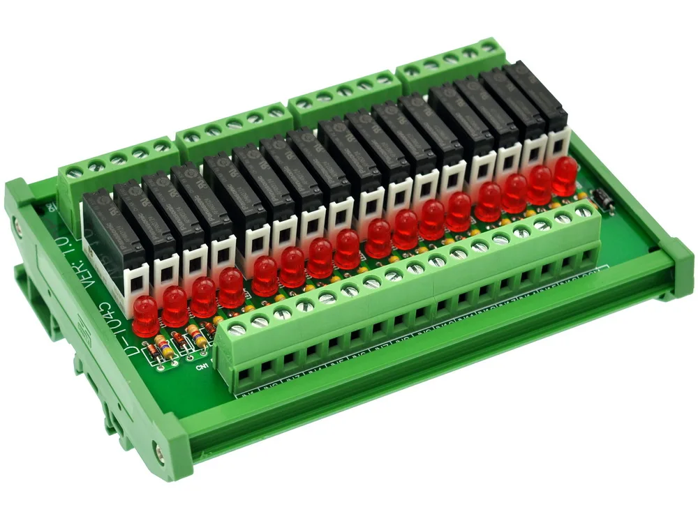 

CZH-LABS Slim DIN Rail Mount DC24V источник/PNP 16 SPST-NO 5A модуль реле мощности, APAN3124