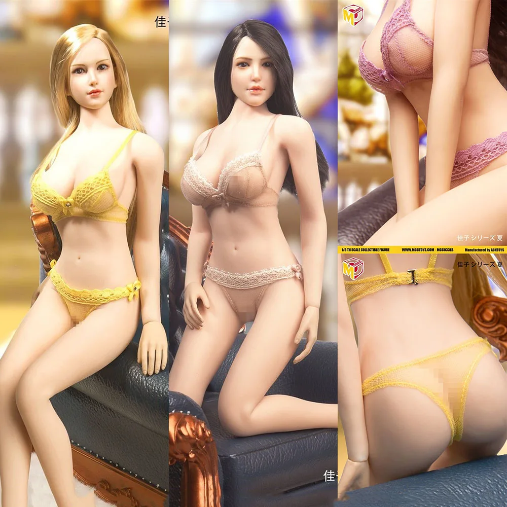 

MCC033 Candy Colors 1/6 Girls Lace Swimsuit Underwear Bra Thong Set Suit for 12" TBLeague Large Middle Bust Action Figure