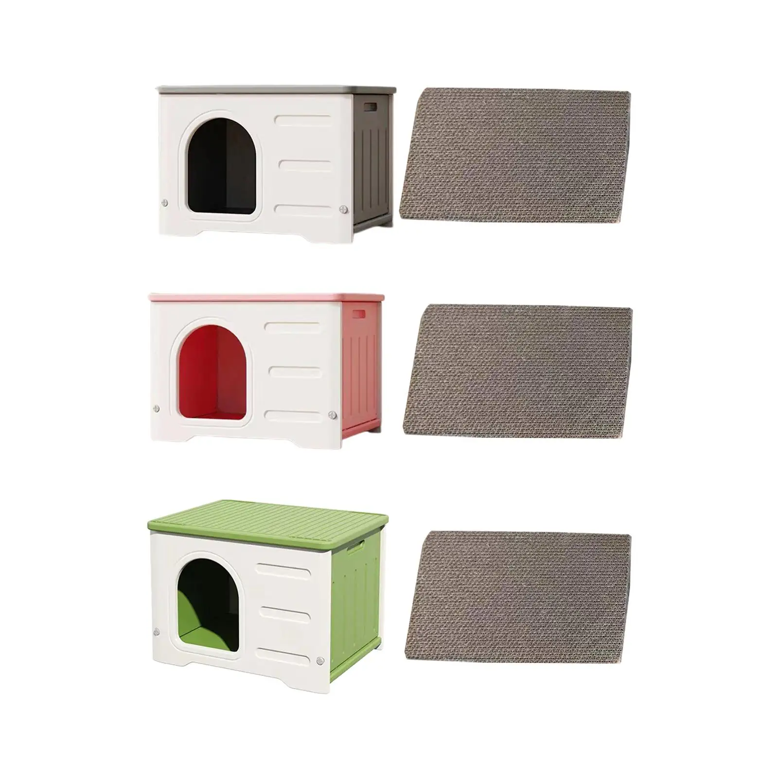 Casa/Refugio Para Gatos Exterior Impermeable - Tamaños S Y M, Con Base Antideslizante Y Cojín Extraíble