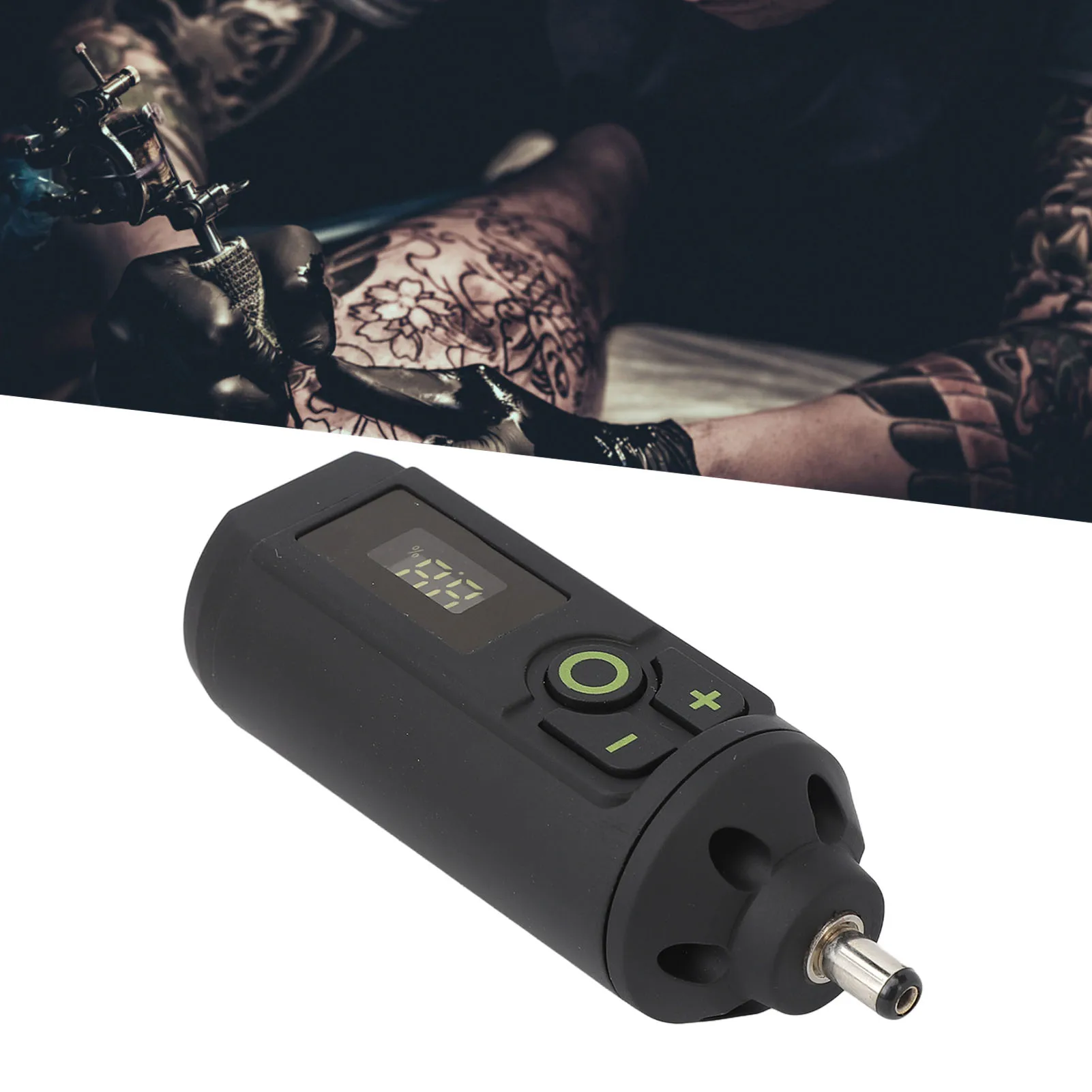 Tattoo Power Supply Tattoo Battery Pack Black Tattoo Machine Battery Wireless Tattoo Machine Battery Type C Alloy Digital LCD Power Supply for Beauty Salon