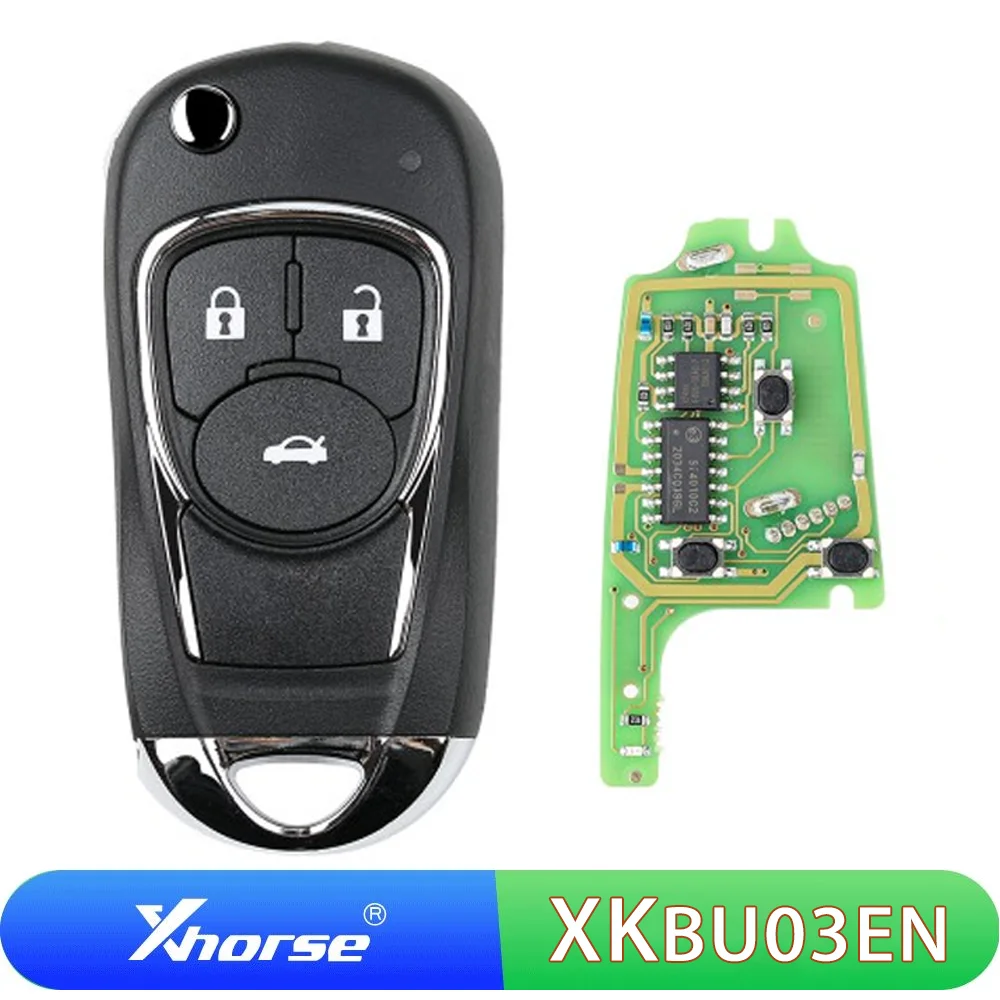 

5/10 шт. XKBU03EN Xhorse XK проводной дистанционный ключ VVDI Автомобильный ключ 3 кнопки Универсальный Флип Автомобильный ключ для Buick