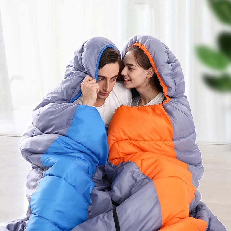 

Sleeping Bag Ultralight Winter Cotton Sleeping Bag Warmth Double Person Sleeping Bag Spliceable Camping Sleeping Bags