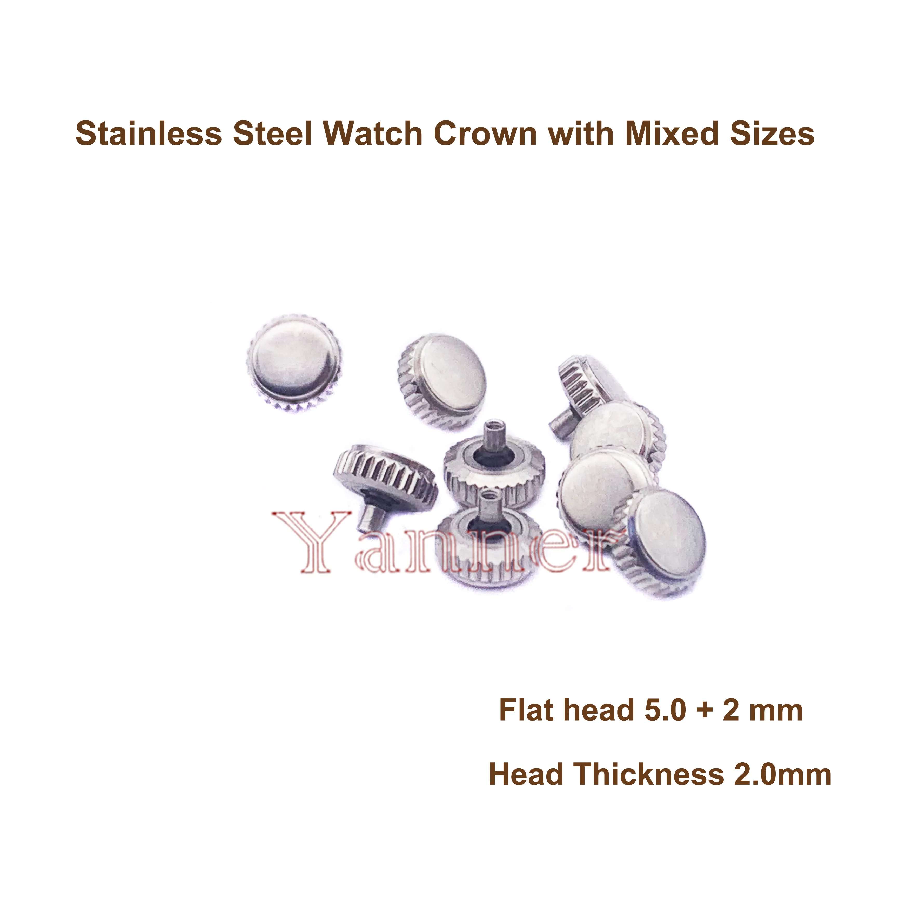 Stainless Steel Watch Crown Waterproof for Watch Repair and Replacement With Mixed Sizes